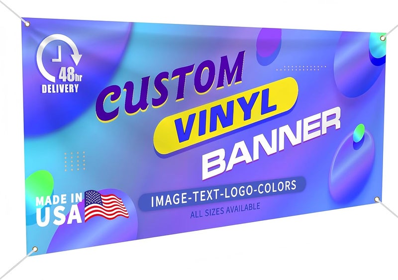 EKSPRINT Custom Vinyl Banner by , 13OZ Banners and Signs Customize for Indoor and Outdoor, Custom banner | Banners Customize for Business, Birthday, Party, School, Shop-(3X9Ft) - Image 1